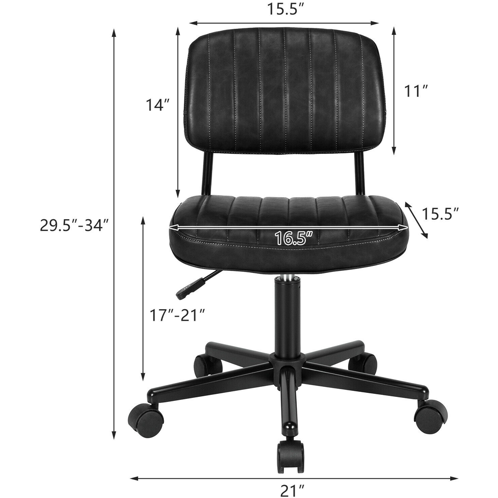 Costway Black PU Leather Office Chair Image 9