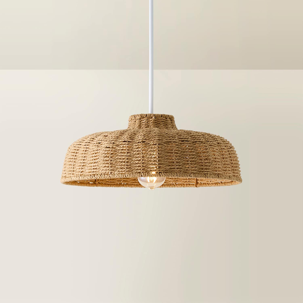 ValueLights Neveah Round Natural Rattan Pendant Lamp Shade Image 3