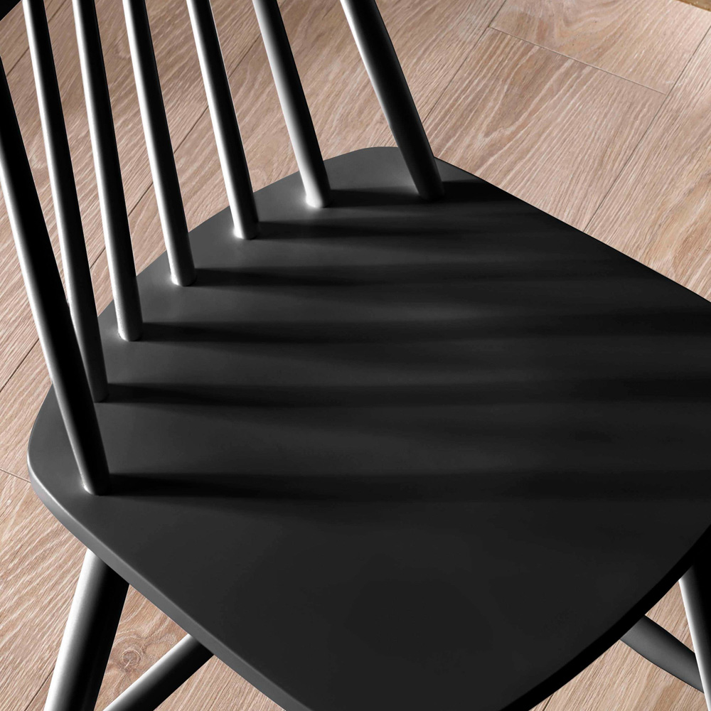 Julian Bowen Alassio Black Spindle Back Solid Wood Bar Stool Image 6