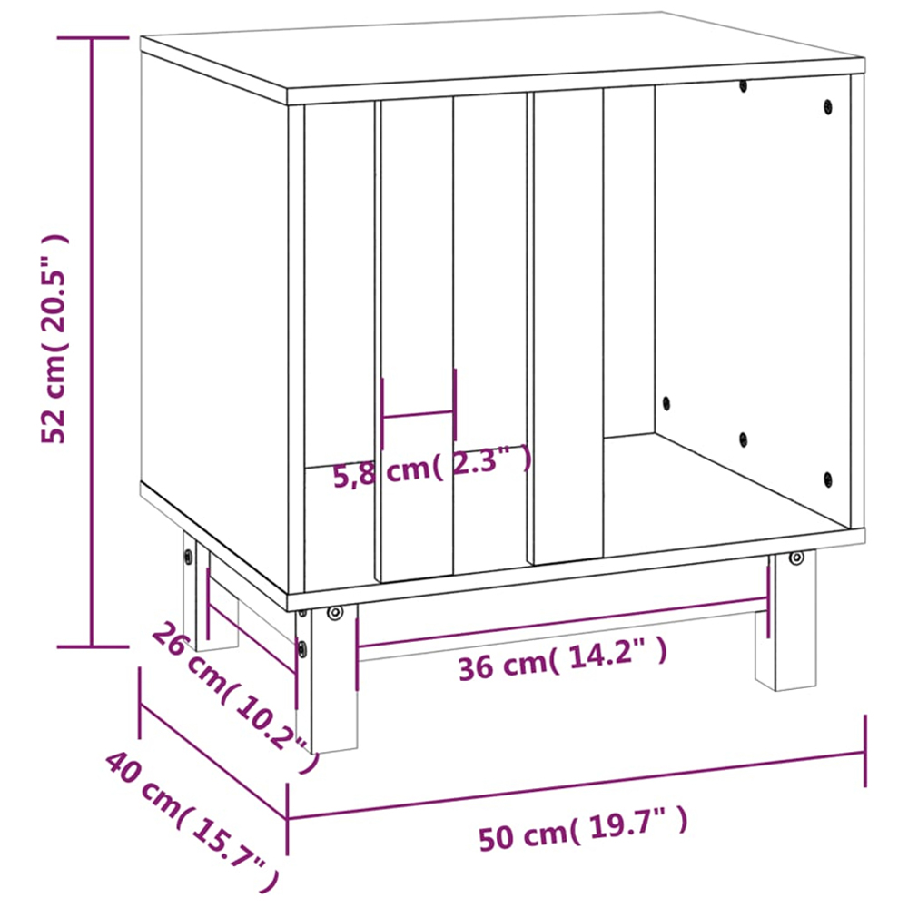 vidaXL Brown Solid Pine Wood Dog House 50 x 40 x 52cm Image 6
