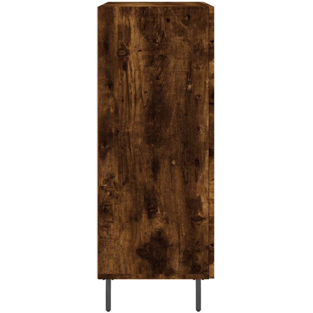 vidaXL Single Door 3 Drawer Smoked Oak Sideboard Image 7