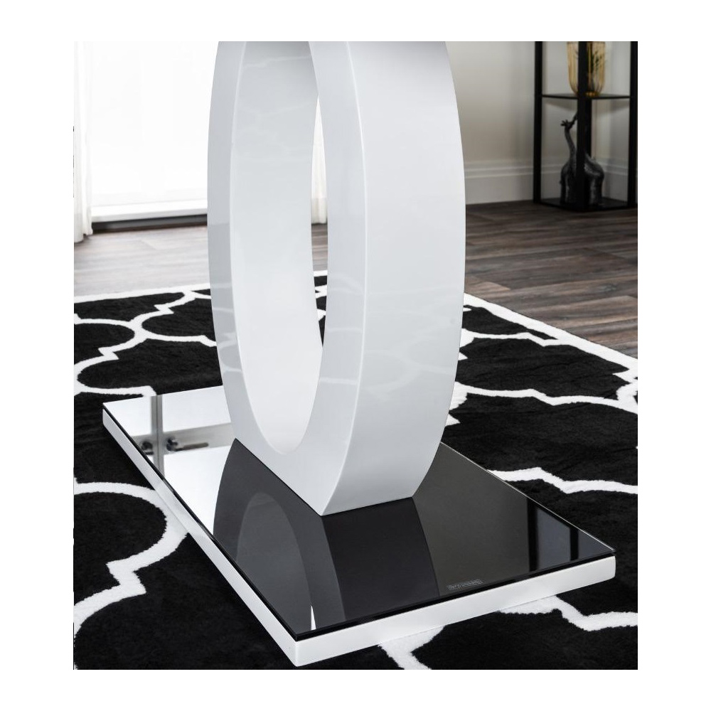 Furniturebox Lucia Valera 4 Seater Dining Set Black Gloss White and Chrome Image 4