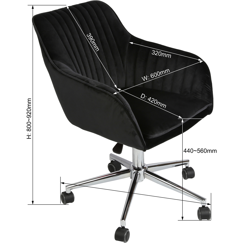 Briseis Black Adjustable Swivel Office Chair Image 6