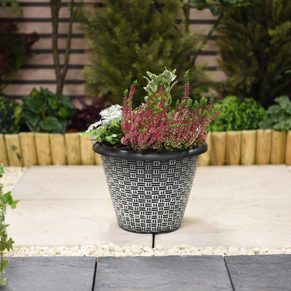 Garden Gear Weave Effect Planter 30.5cm 5 Pack Image 2
