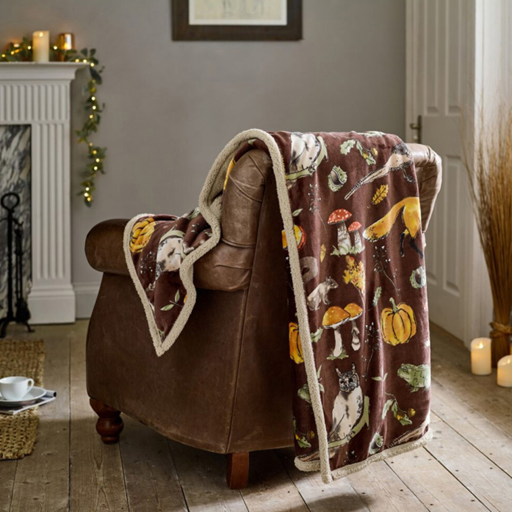Deyongs Cocoa Autumn Animals Throw 130 x 170cm Image 2