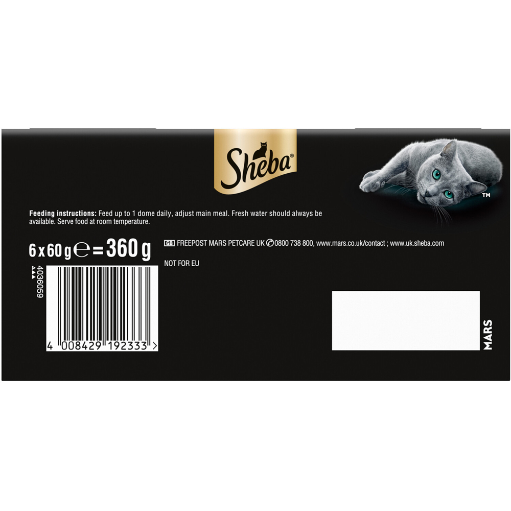 Pack of 6 Sheba Fillets Selection Cat Food Chicken, Tuna, Poultry and Salmon Image 2
