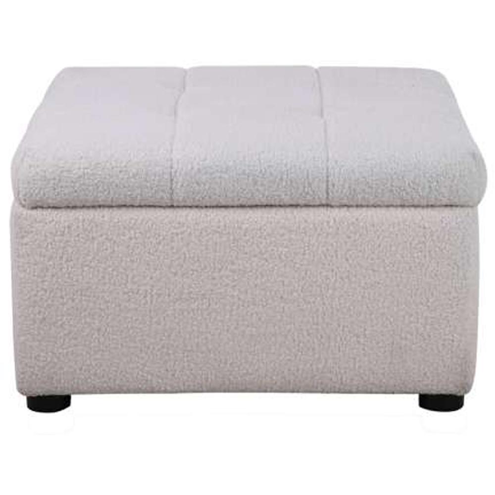 Birlea Milo White Boucle Ottoman Footstool Image 4