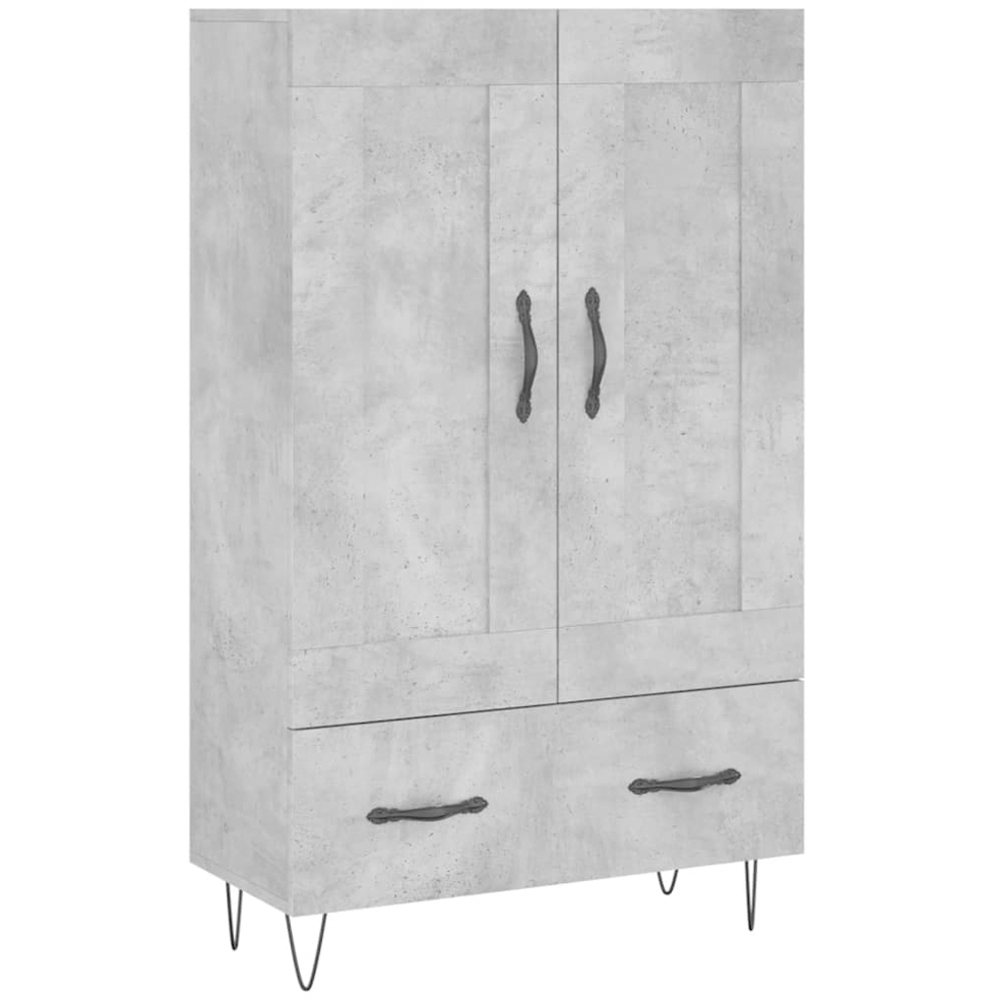 vidaXL 2 Door Single Drawer Concrete Grey Highboard Image 2
