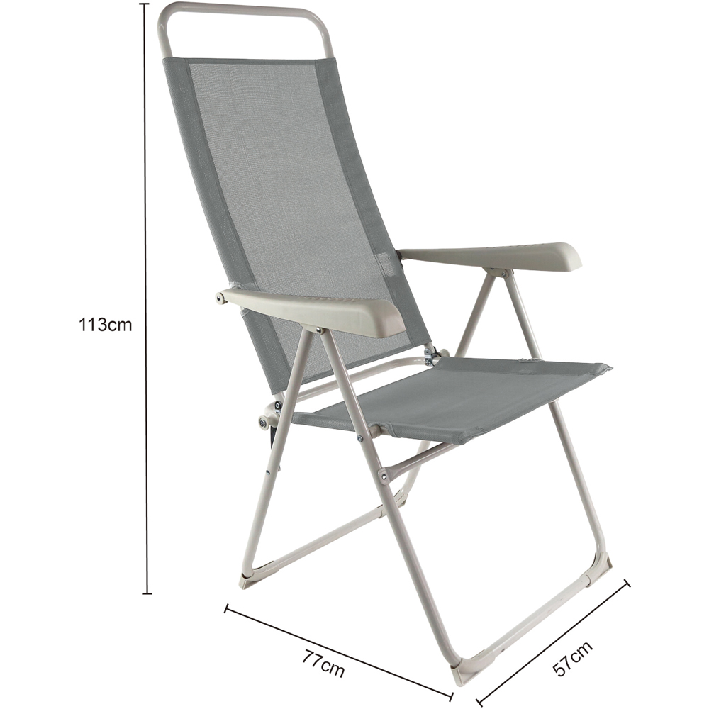 High Back 8 Position Folding Chair Grey Image 9