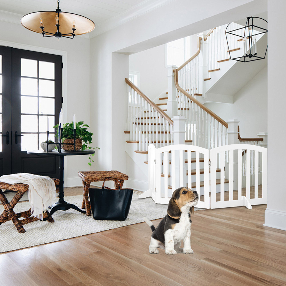 Costway 61cm White Safety Gate with Support Feet Image 3