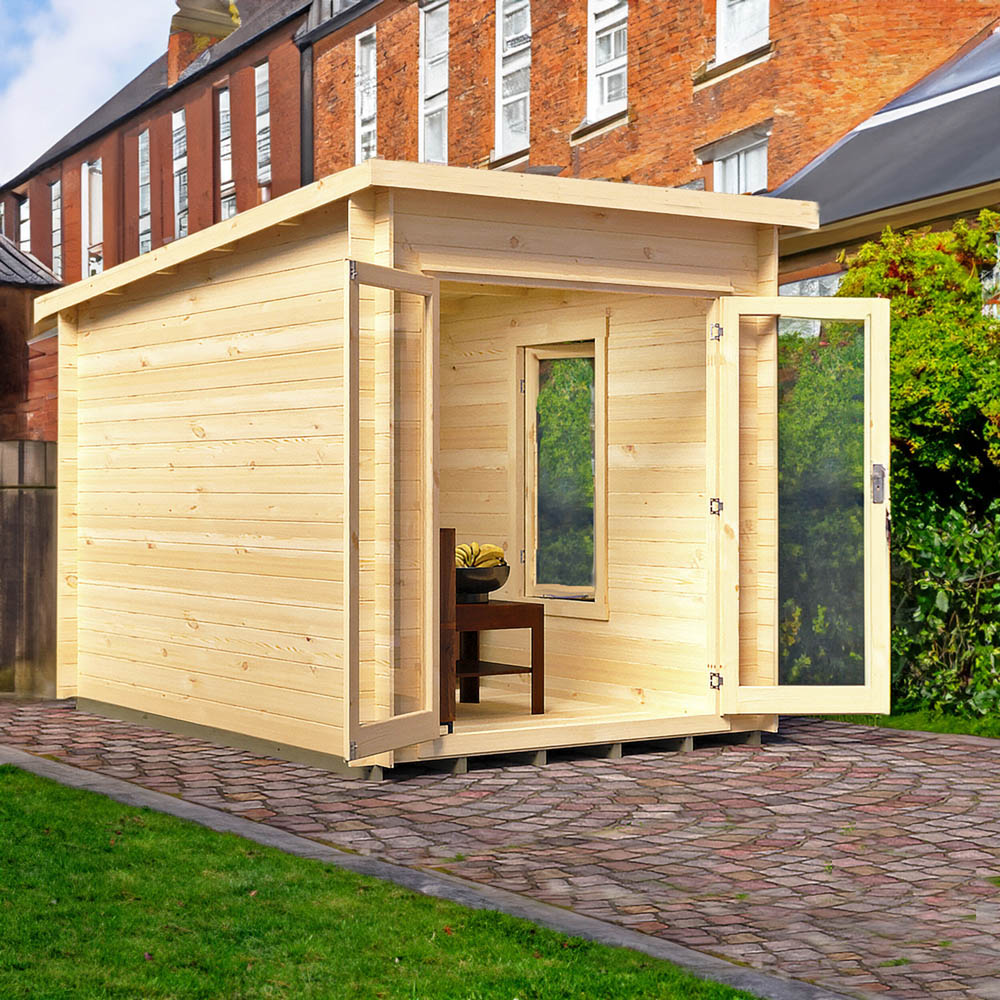 Shire Emneth 10 x 7ft Double Door Pressure Treated Log Cabin Image 6