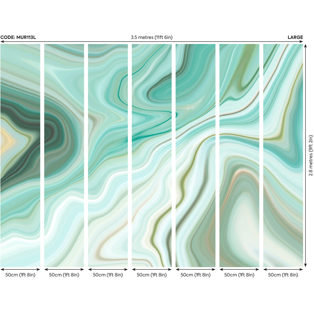 Origin Murals Marbled Ink Green Wall Mural Image 4