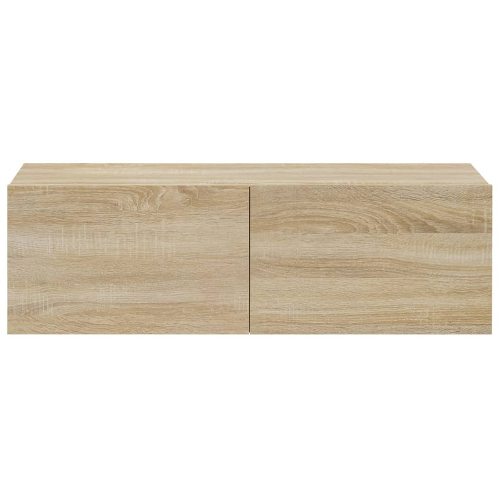 vidaXL 2 Door Sonoma Oak Wall Mounted TV Cabinet Set of 4 Image 5