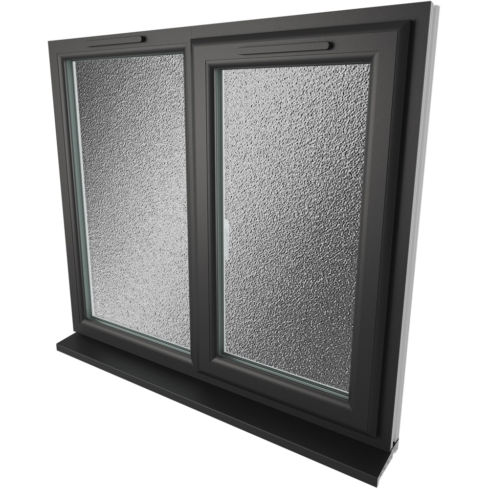 Crystal Black and White RH Side Hung Next to a Fixed Obscure Double Glazed Window 1190 x 1115mm Image 4