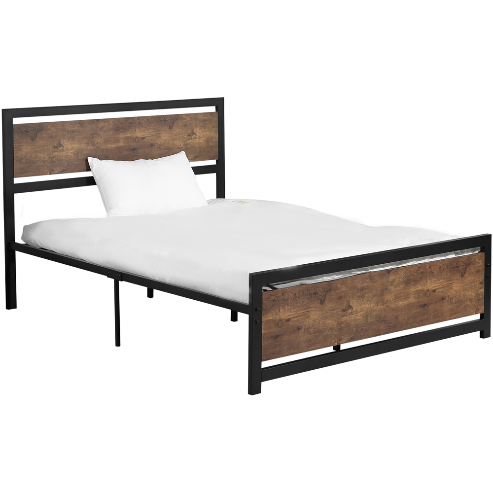 Portland Double Metal Bed Frame with Headboard and Footboard Image 3
