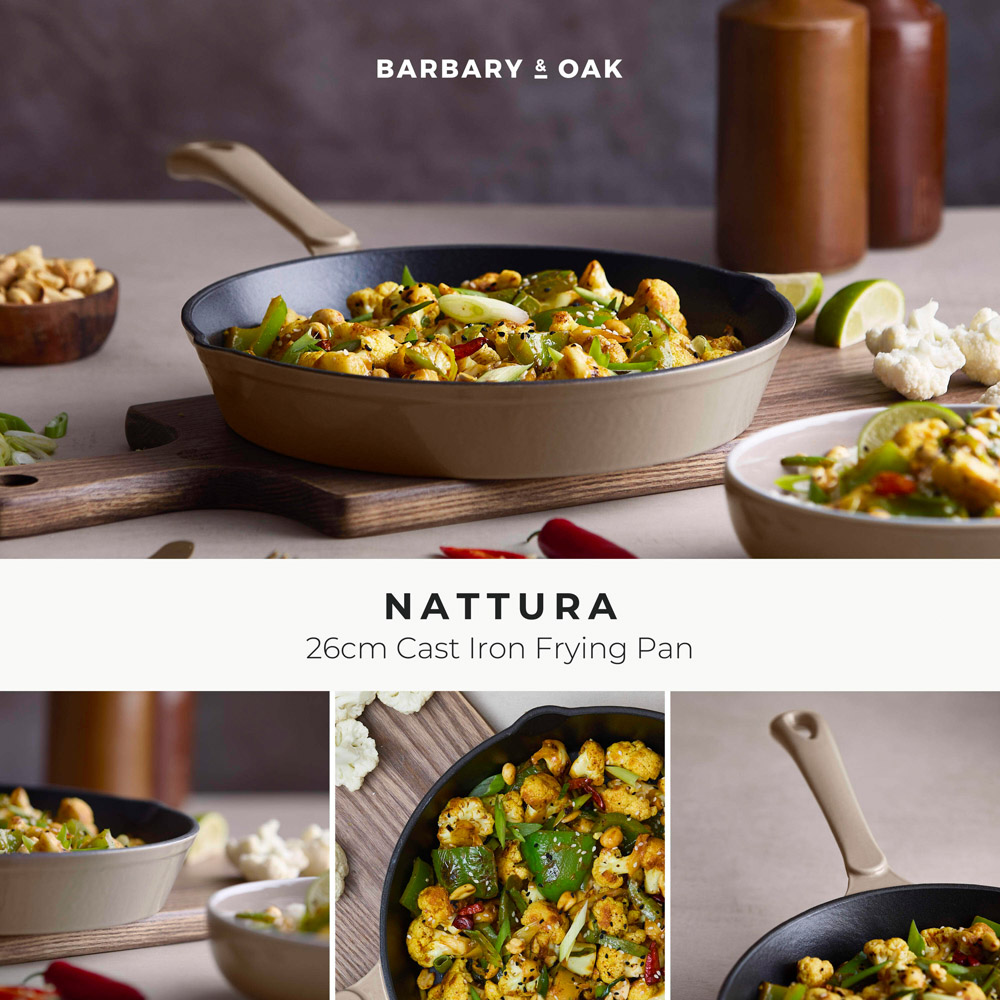 Barbary & Oak Nattura 26cm Cashmere Cast Iron Frying Pan Image 3