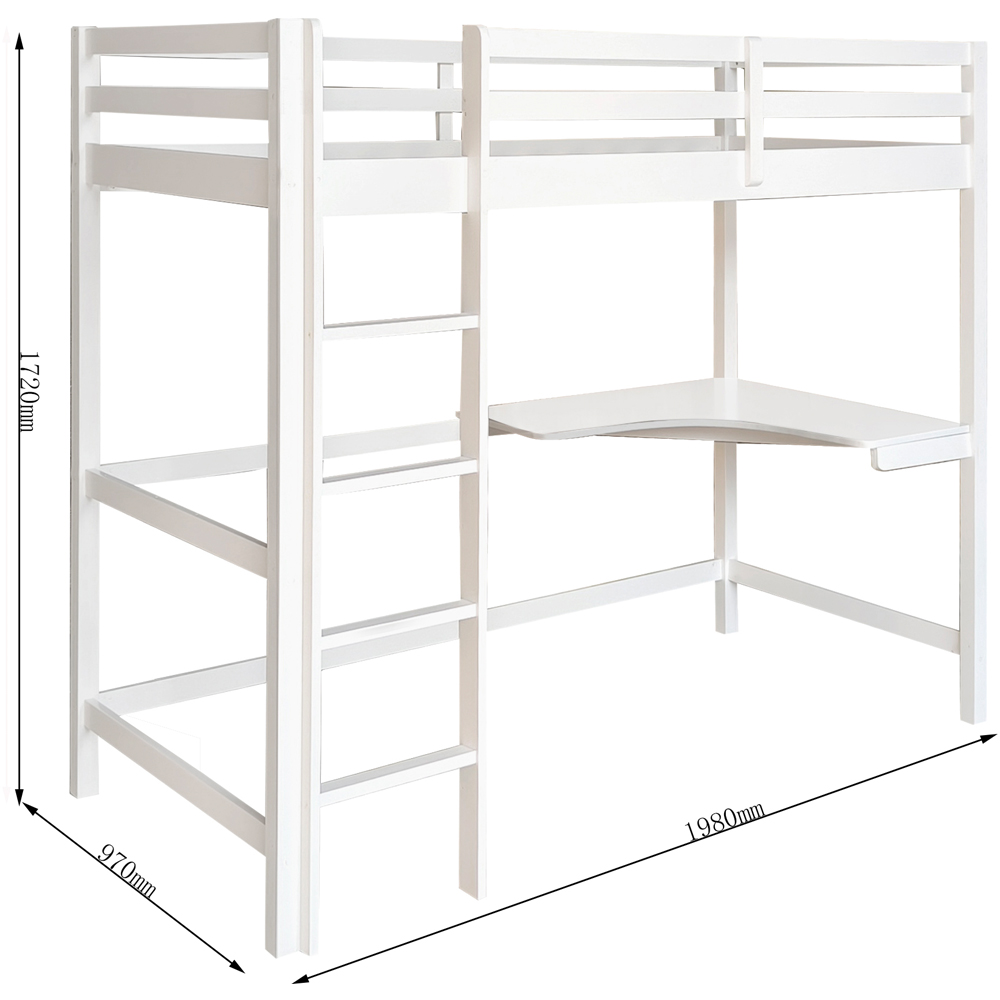 Comfy Living Single Grey High Sleeper with Corner Desk Image 5