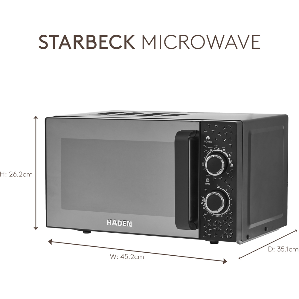 Haden Starbeck 212382 Black 20L Manual Microwave 800W Image 6