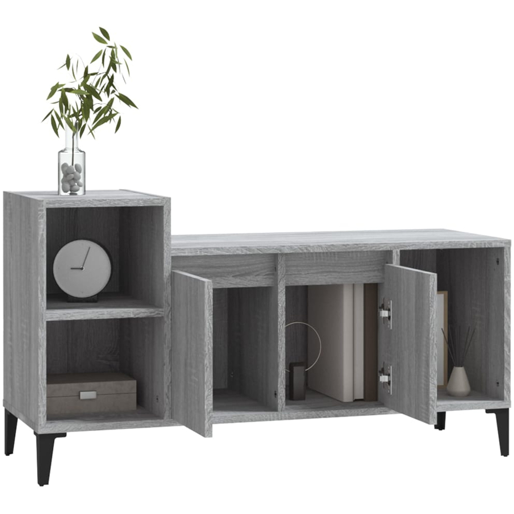vidaXL 2 Door 3 Shelf Grey Sonoma TV Cabinet Image 3