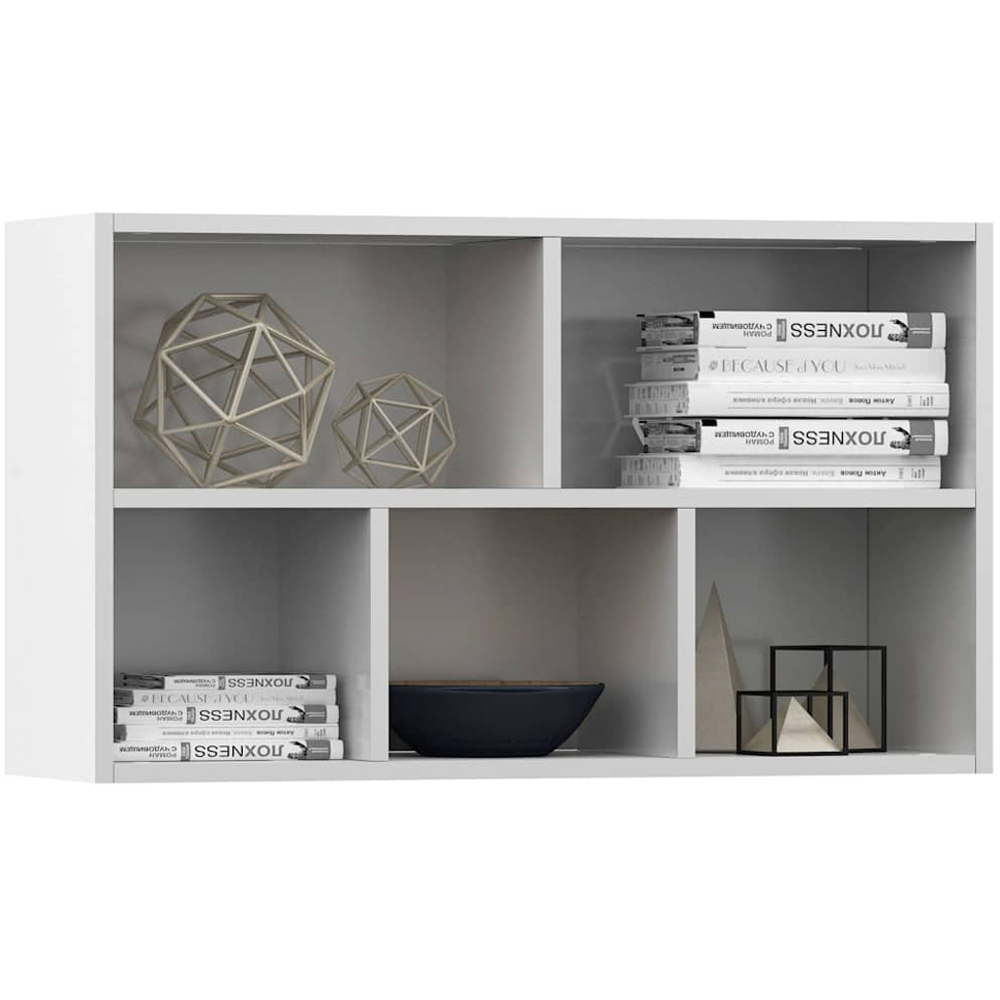 vidaXL 5 Shelf White Wooden Bookcase Image 6