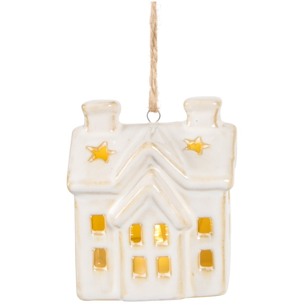 Reactive Glaze LED House Hanging Decoration Image 3