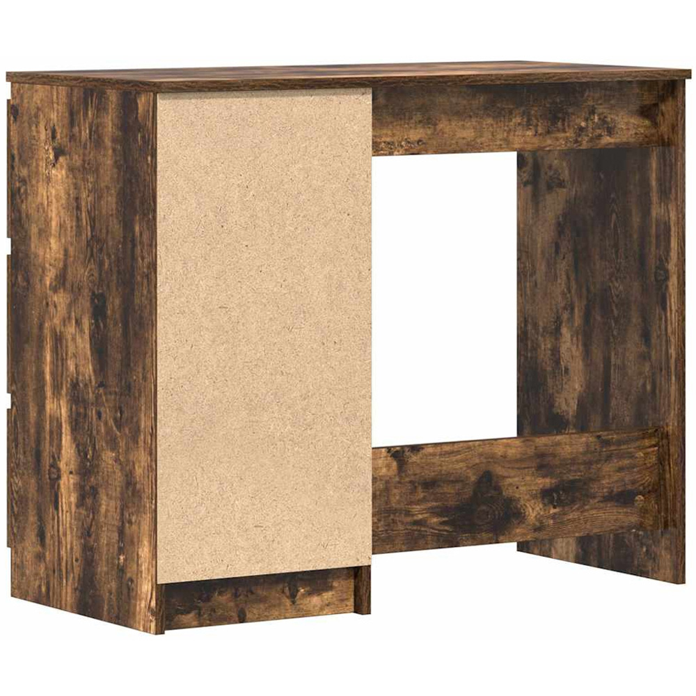 vidaXL 3 Drawer Computer Desk with Keyboard Tray Smoked Oak Image 6