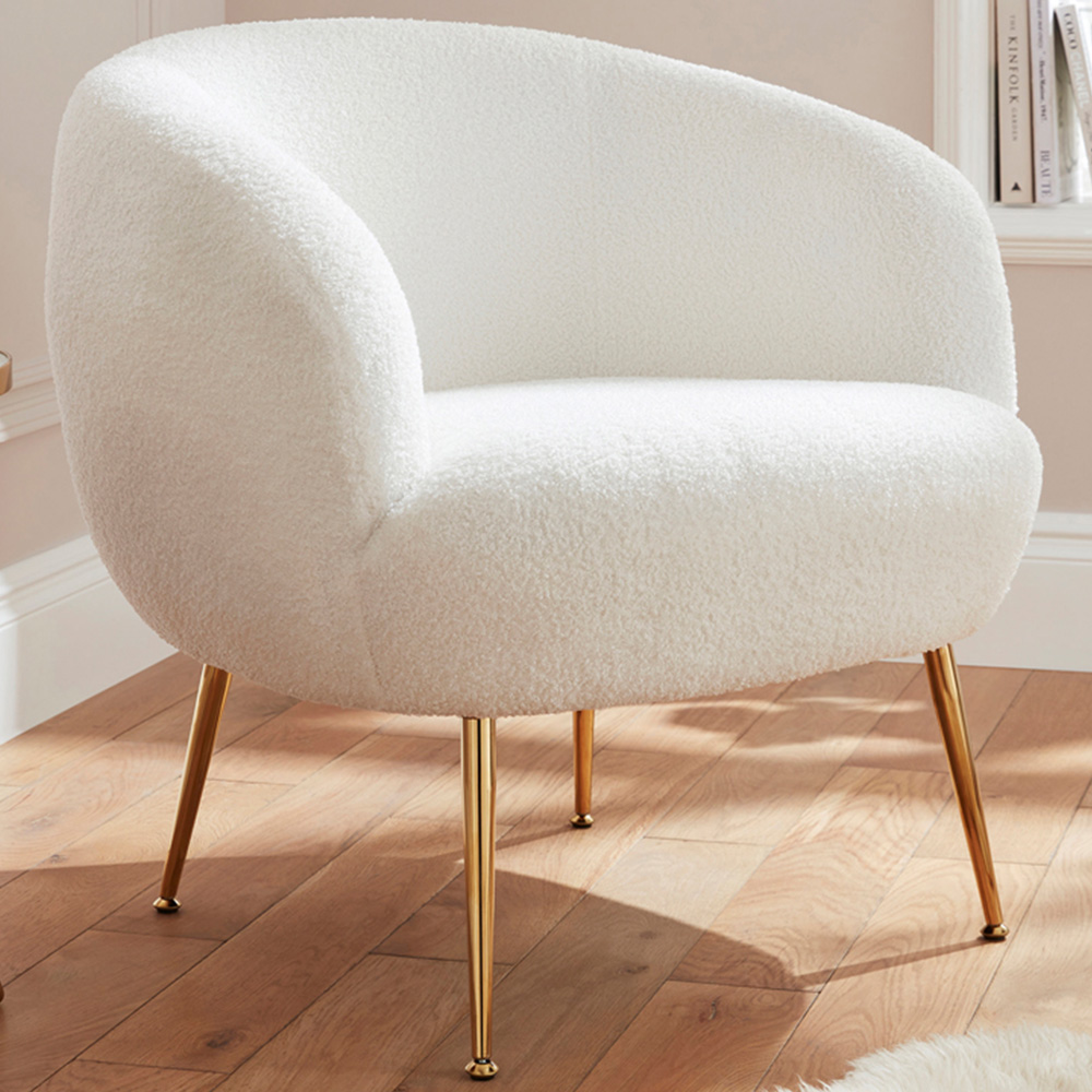 GFW Ada Cream Teddy Accent Chair Image 1