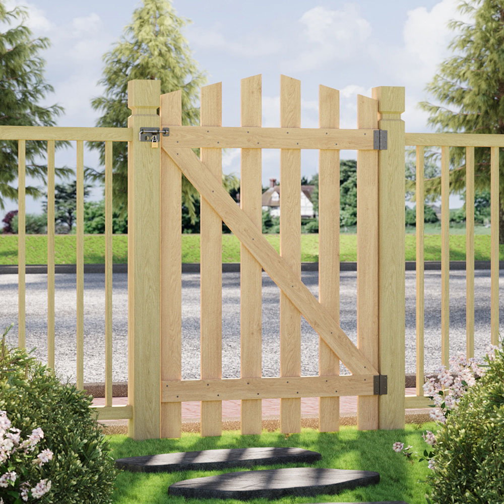 Outdoor Minimalist Nature Wooden Fence Gate, 120 x 76 x 2.5cm Image 2