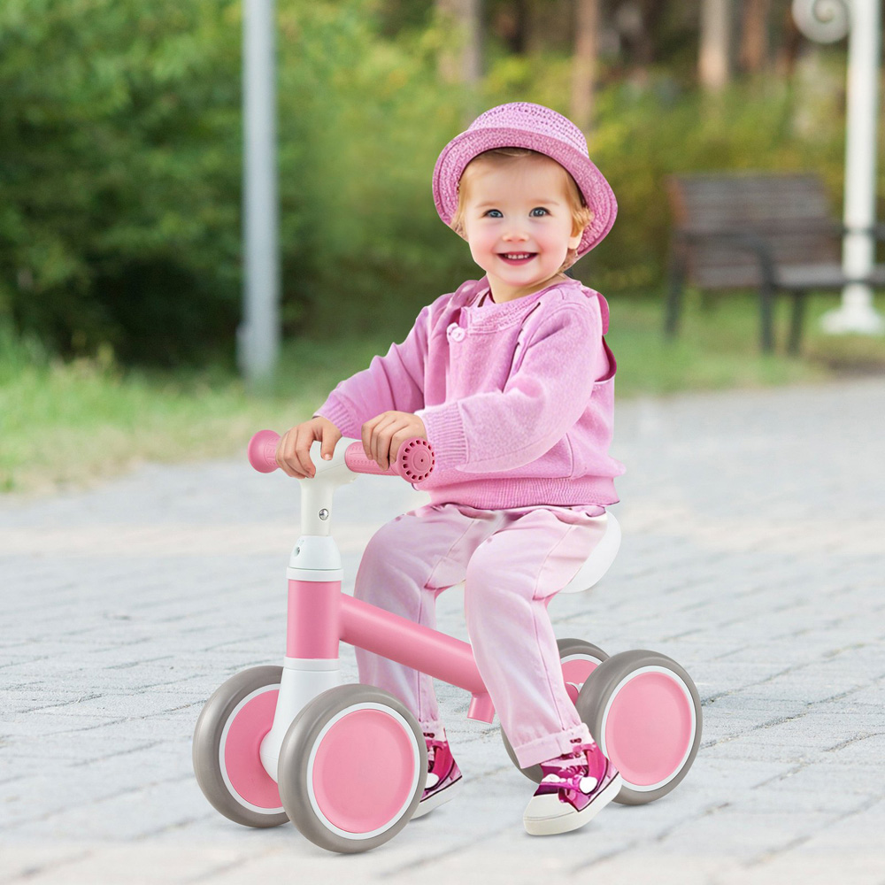 Costway Toddlers Pink Balance Bike with Height Adjustable Handle and Seat Image 4