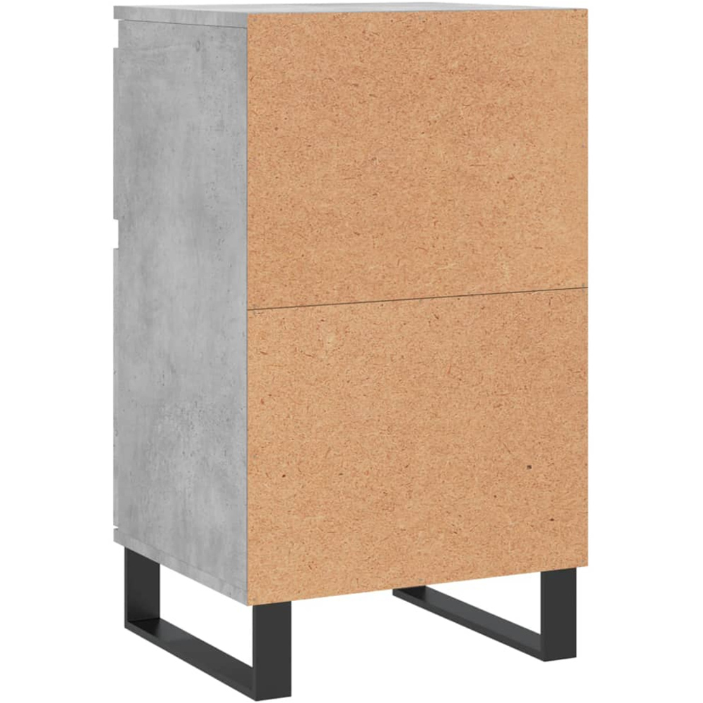 vidaXL Single Door Single Drawer Concrete Grey Wooden Sideboard Set of 2 Image 9