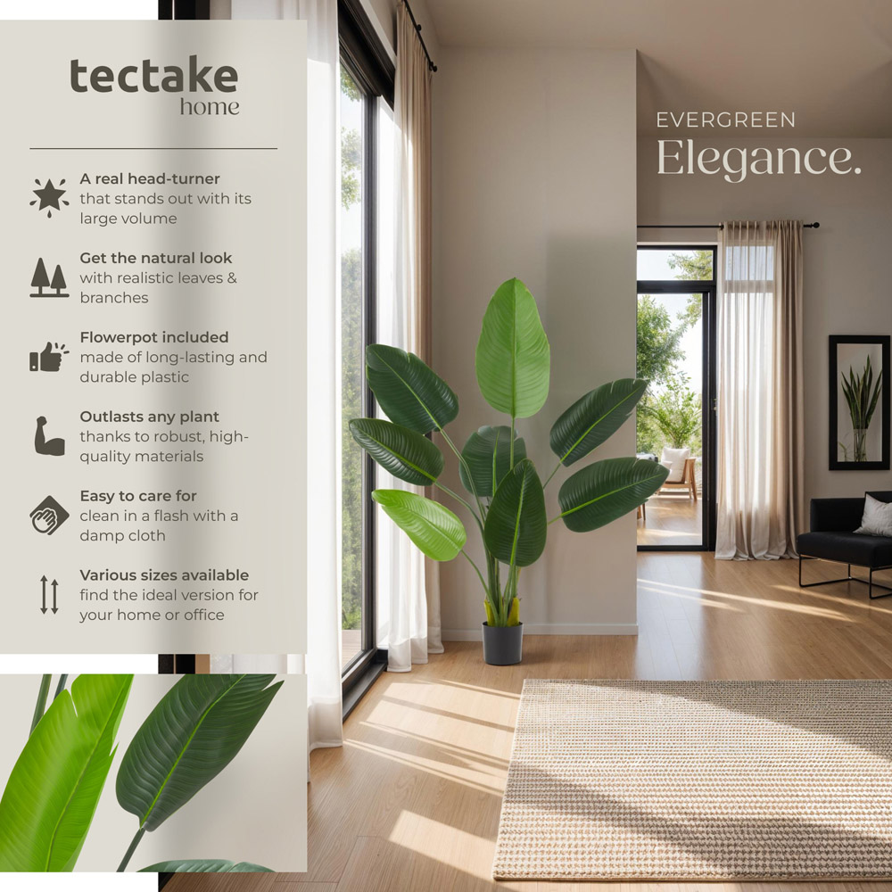 tectake Artificial Bird of Paradise Tree in Pot 120cm Image 6