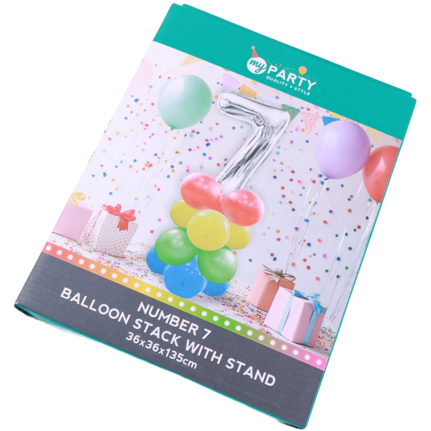 Number Balloon Stack with Stand - Multicolour / 7 Image 2