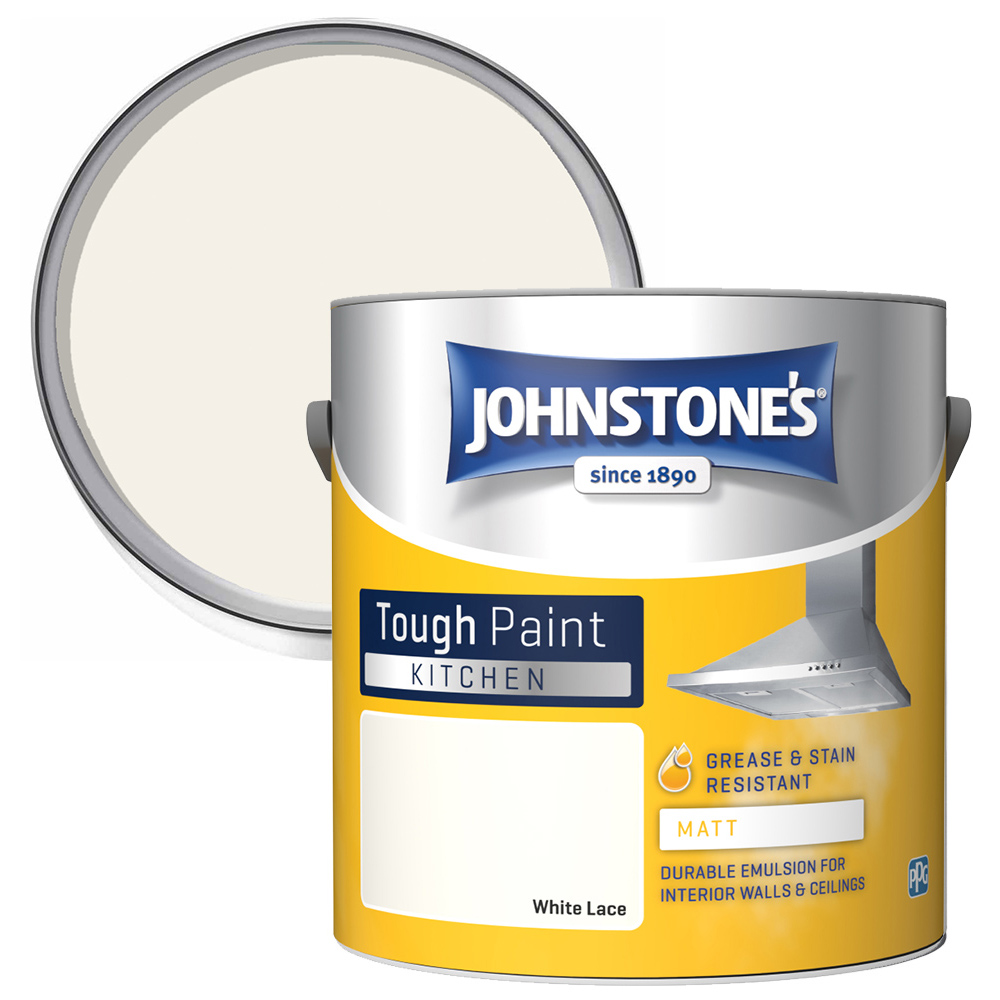 Johnstone's Kitchen White Lace Matt Emulsion Paint 2.5L Image 1