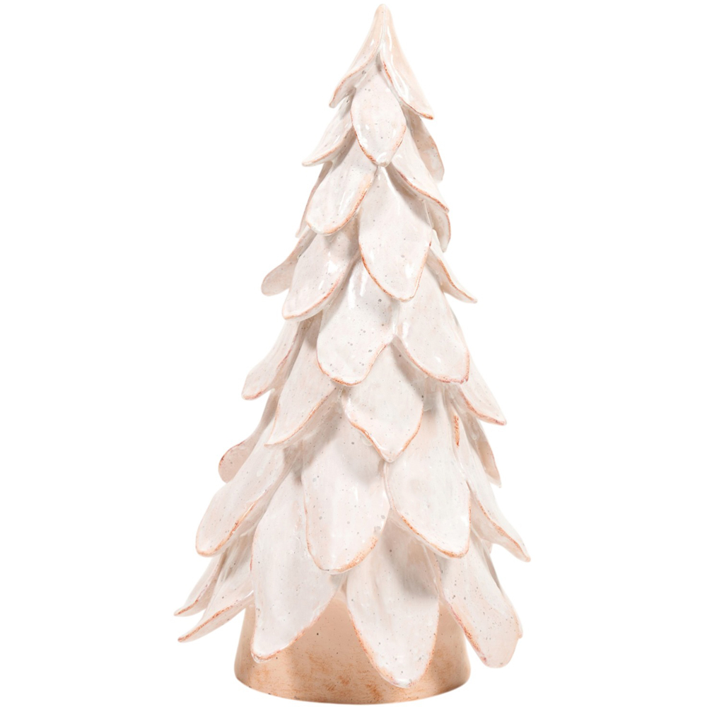 Glazed Layered Tree Decoration White Image 2