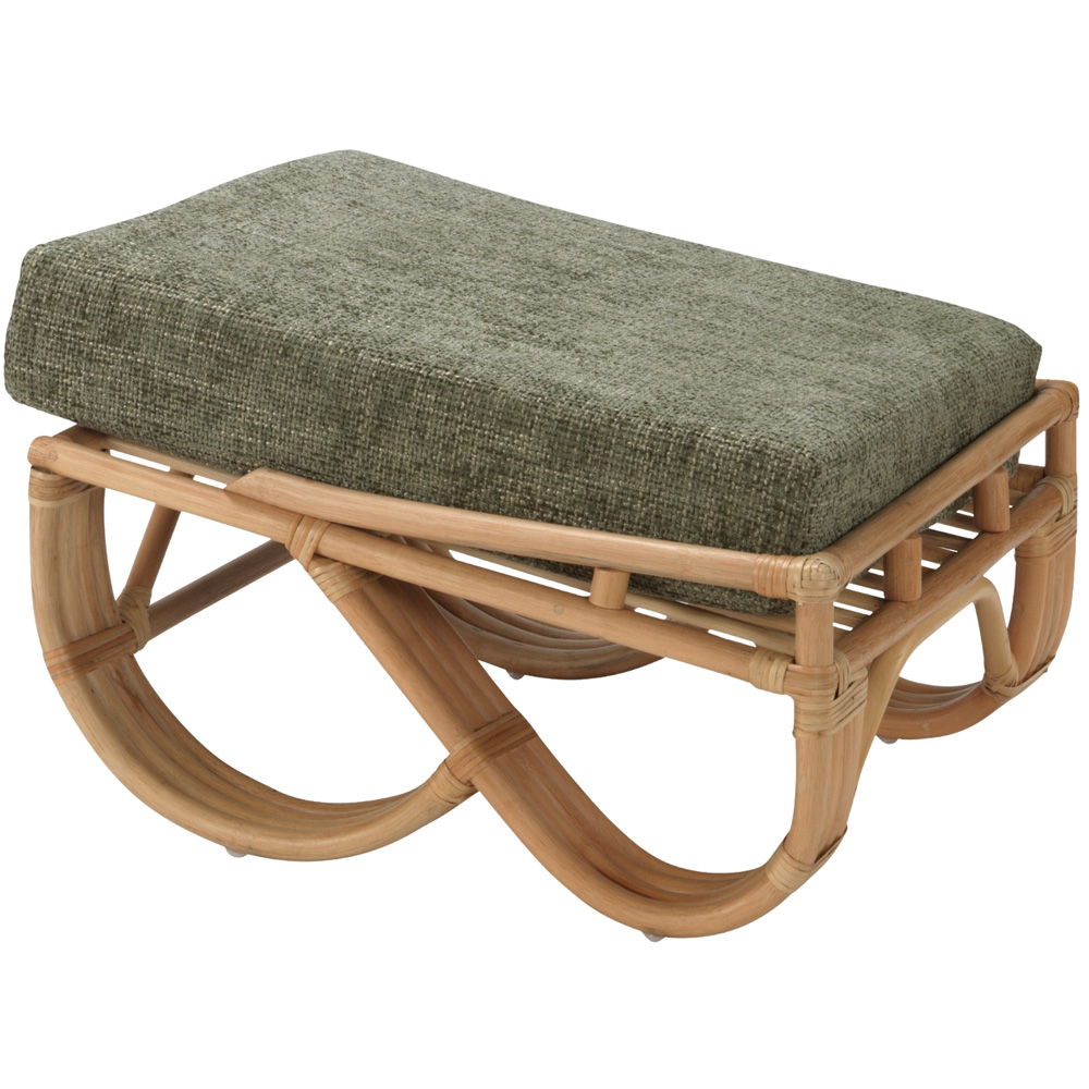 Desser Furniture Pretzel Natural Rattan Jubilee Sage Footstool Image 3
