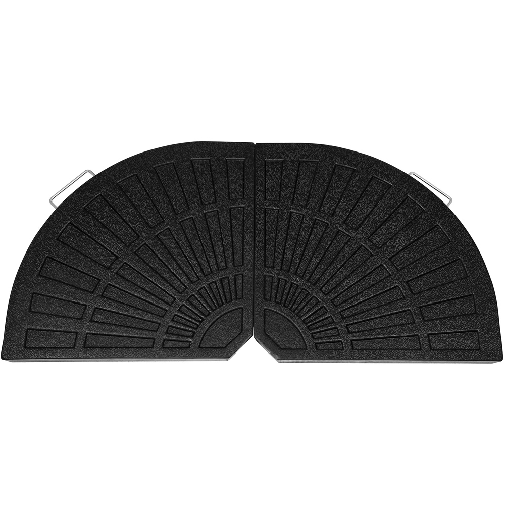 MonsterShop Set of 2 Black Fan-Shaped Cantilever Parasol Base Image 1