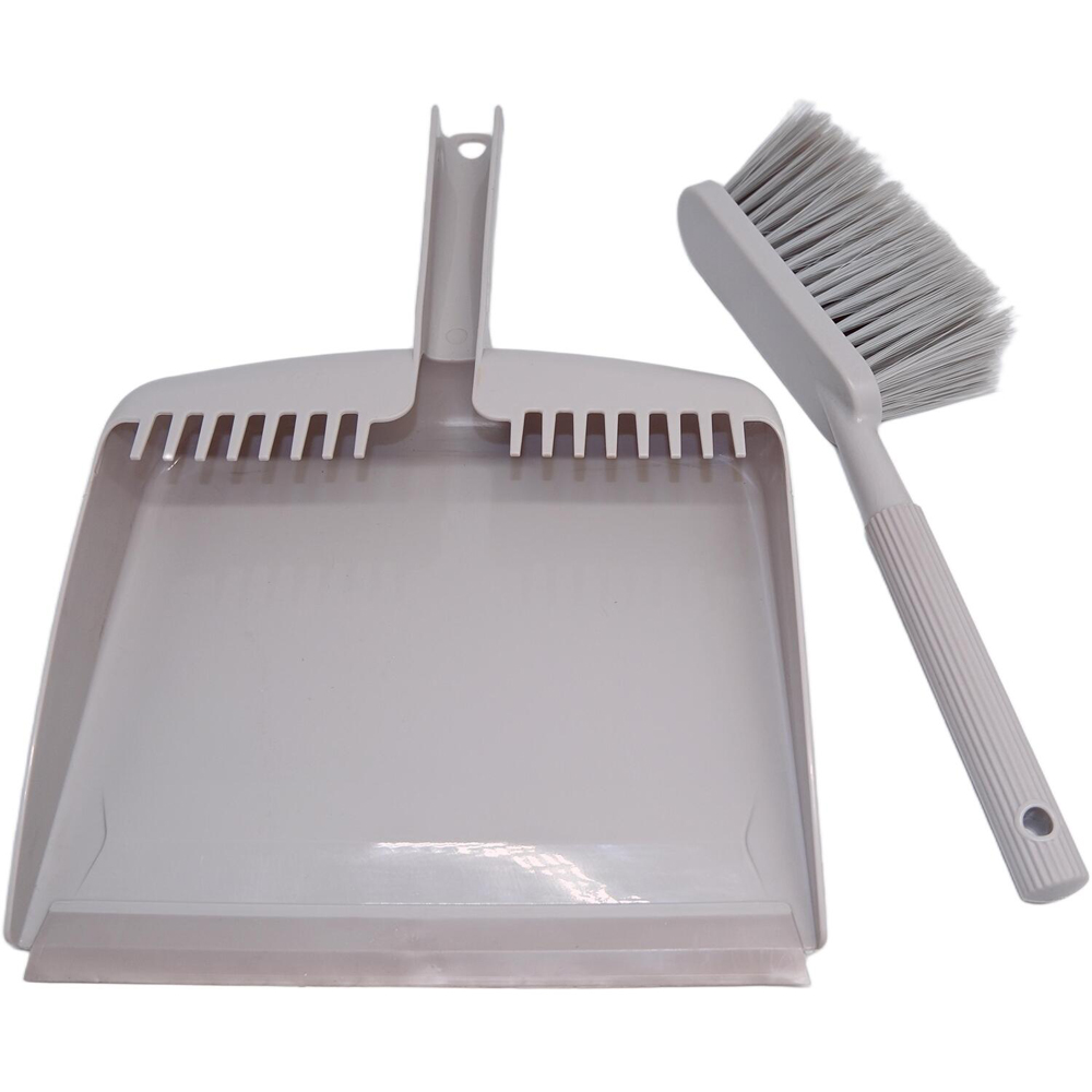 Ribbed Dustpan and Brush Grey Image 3