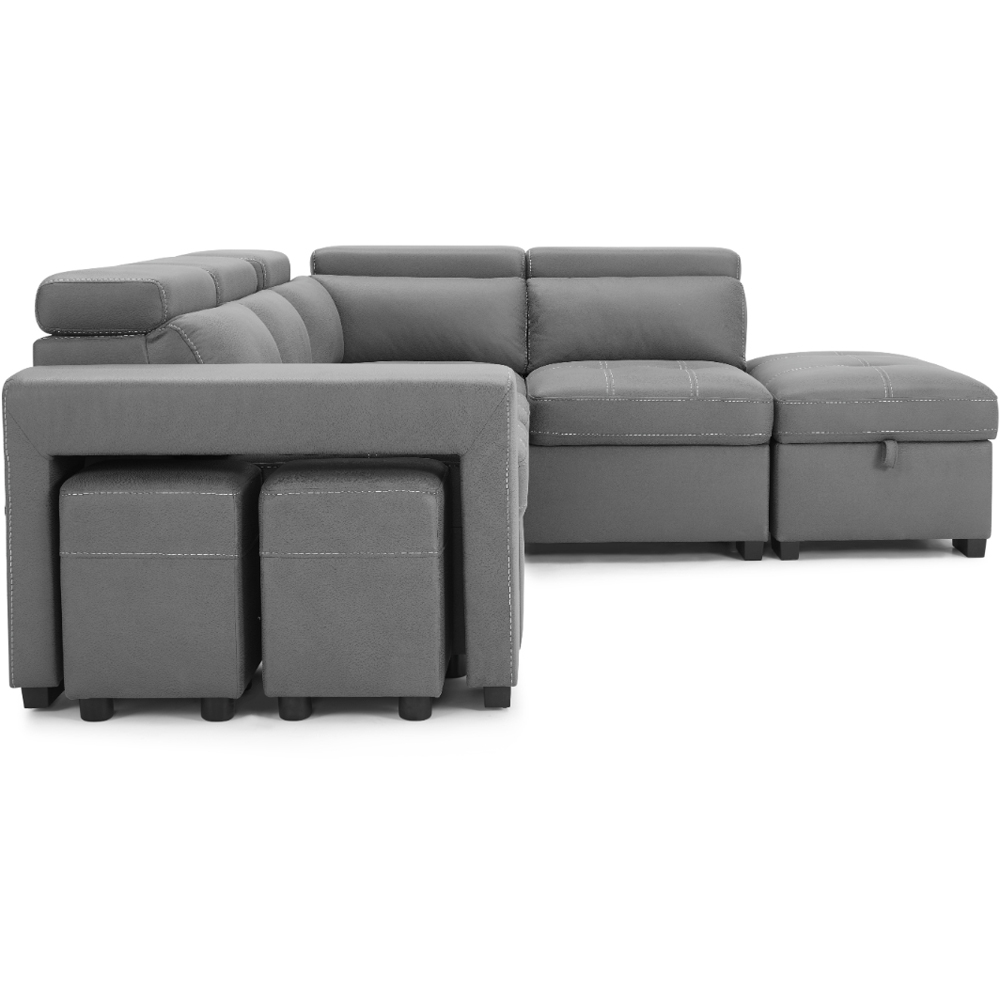 Home Detail Scarlett 5 Seater Grey Air Leather Right Hand Corner Sofa Image 3