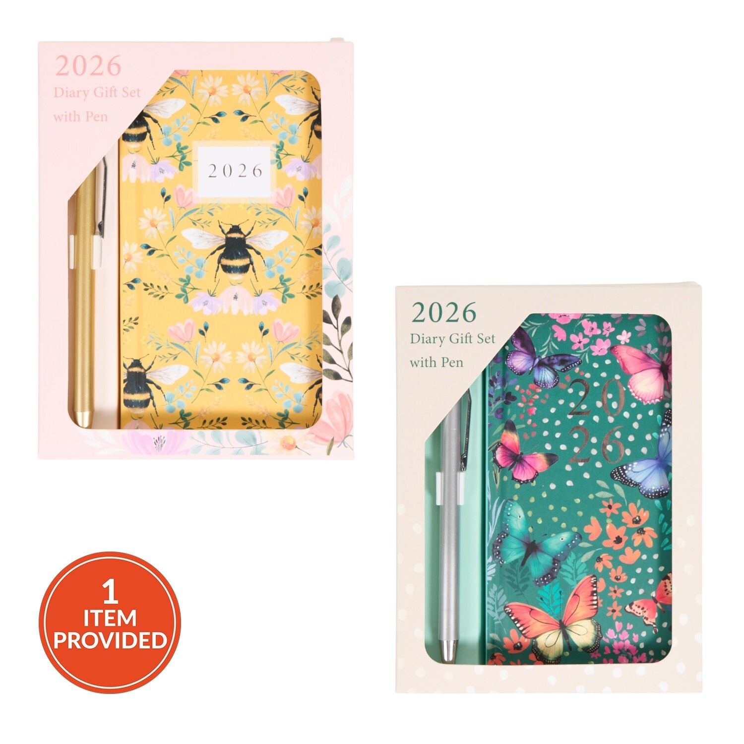 2026 Slimline Illustrated Diary and Pen Image 1
