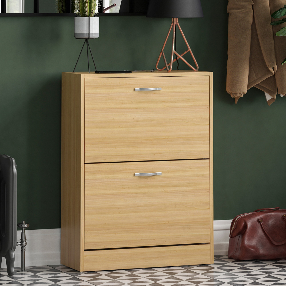Vida Designs Pine Effect 2 Drawer Shoe Cabinet Image 3