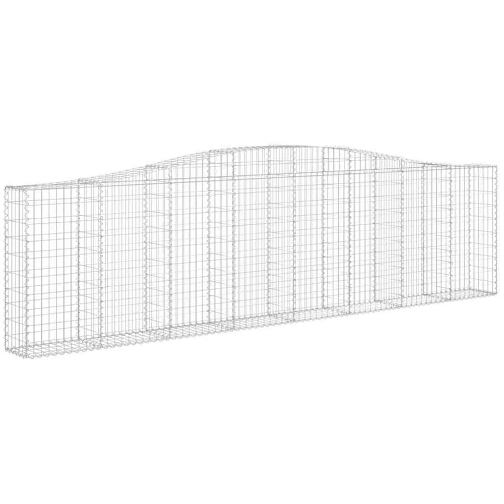 vidaXL Silver Galvanised Iron Arched Gabion Basket 400 x 30 x 100/120cm Pack Image 1