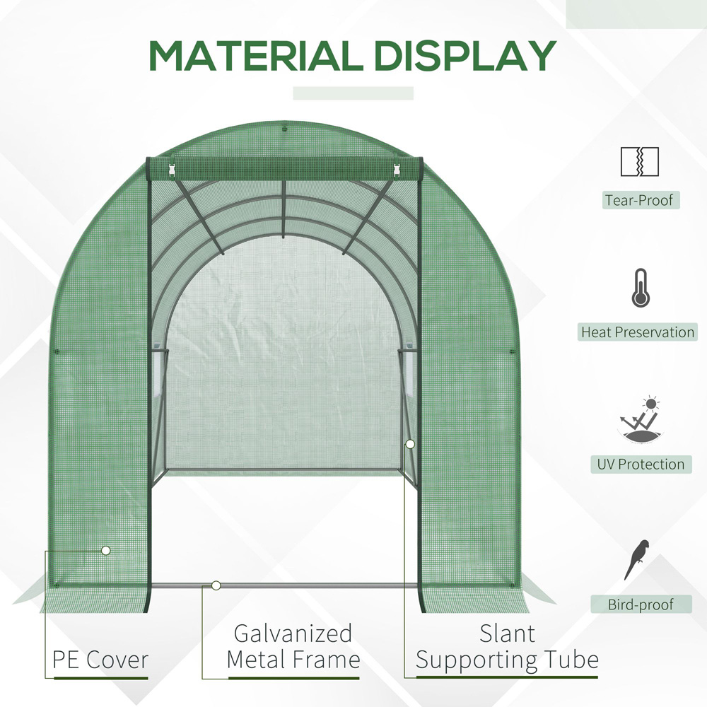 Outsunny Green Steel 12.6 x 6ft Walk In Greenhouse Image 4
