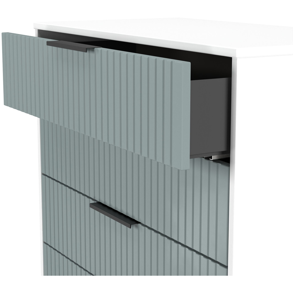 Crowndale Fluted 4 Drawer Duck and White Matt Chest of Drawers Ready Assembled Image 6