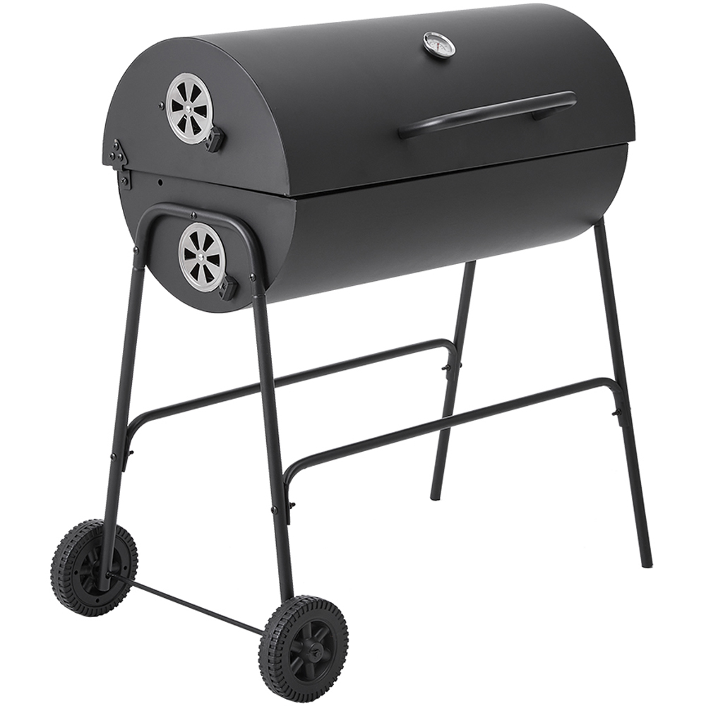 Living and Home Black Outdoor Garden Charcoal Grill with Wheels Image 1