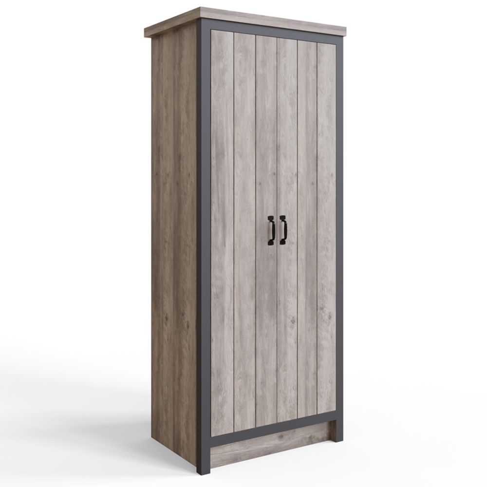 GFW Boston 2 Door Grey Wardrobe Image 4