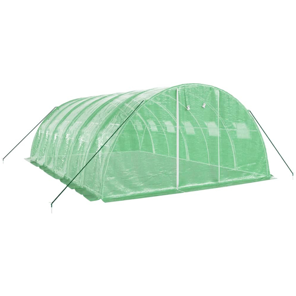 vidaXL Green Polyethylene Galvanised Steel Frame 19.6 x 13.1ft Greenhouse Image 2