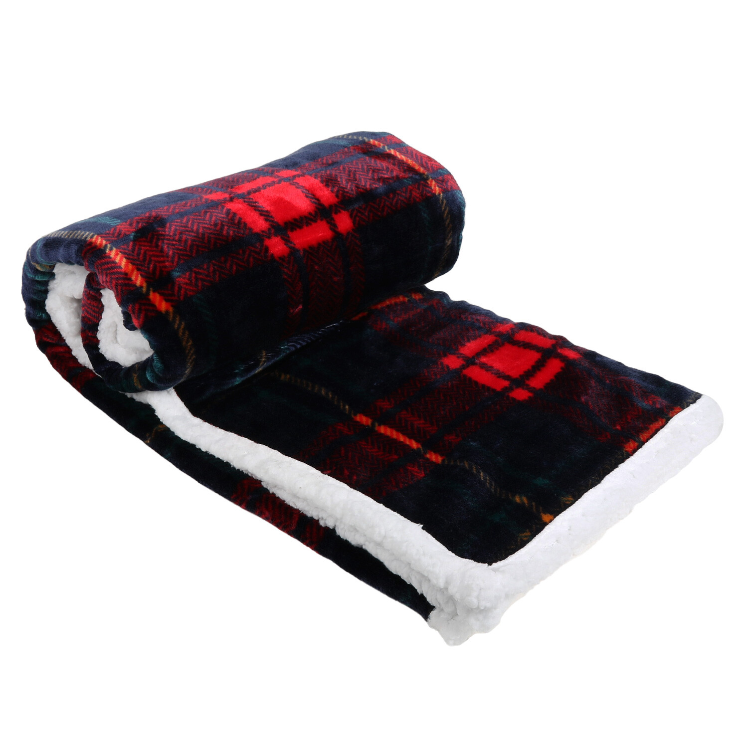 Divante Kinsley Navy Sherpa Throw 152 x 127cm Wilko