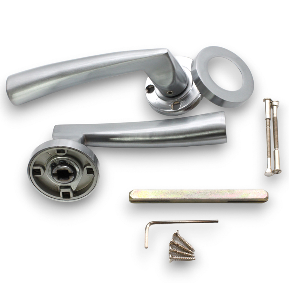 Spira Brass Lego Satin Chrome Lever Door Handle 2 Pack Image 4