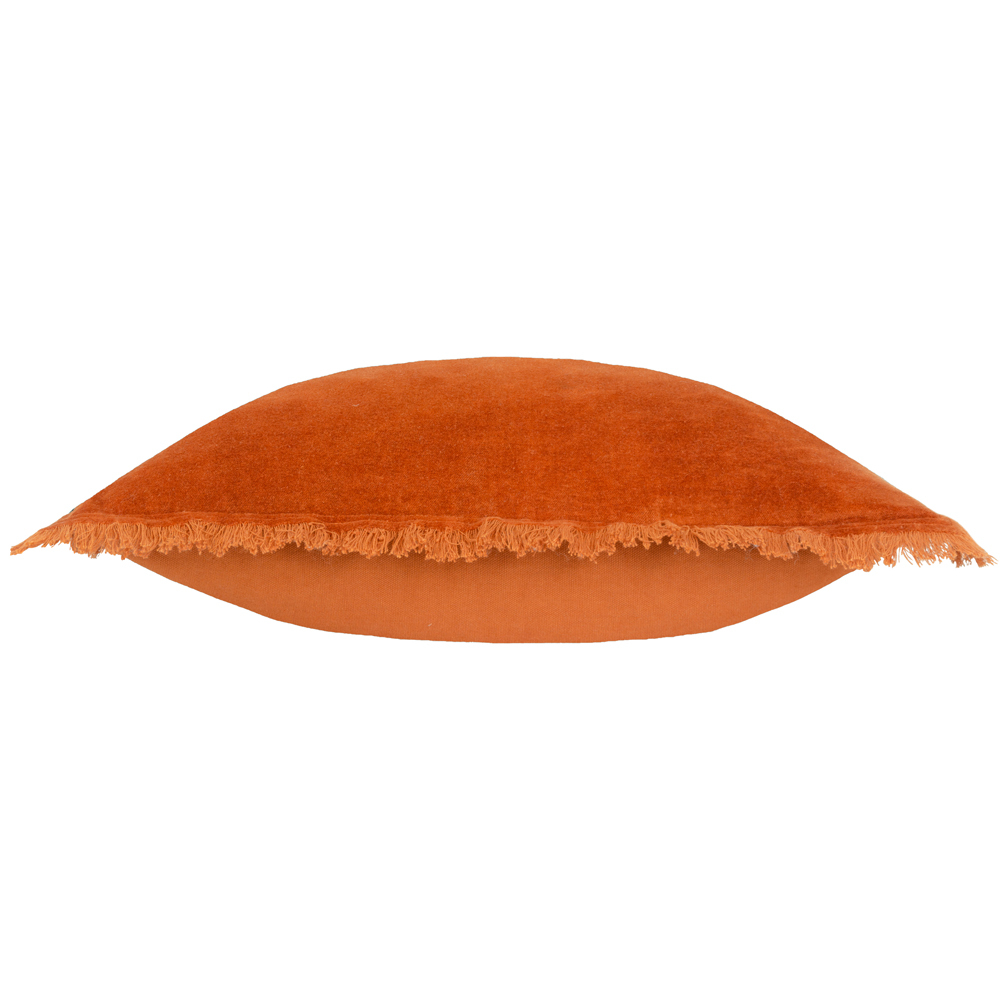 Yard Jaye Rust Velvet Fringed Cushion Image 5