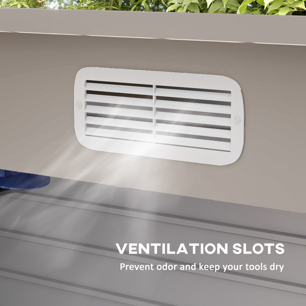 Outsunny 8 x 4ft 2 Door Light Grey Metal Garden Storage Shed Image 6